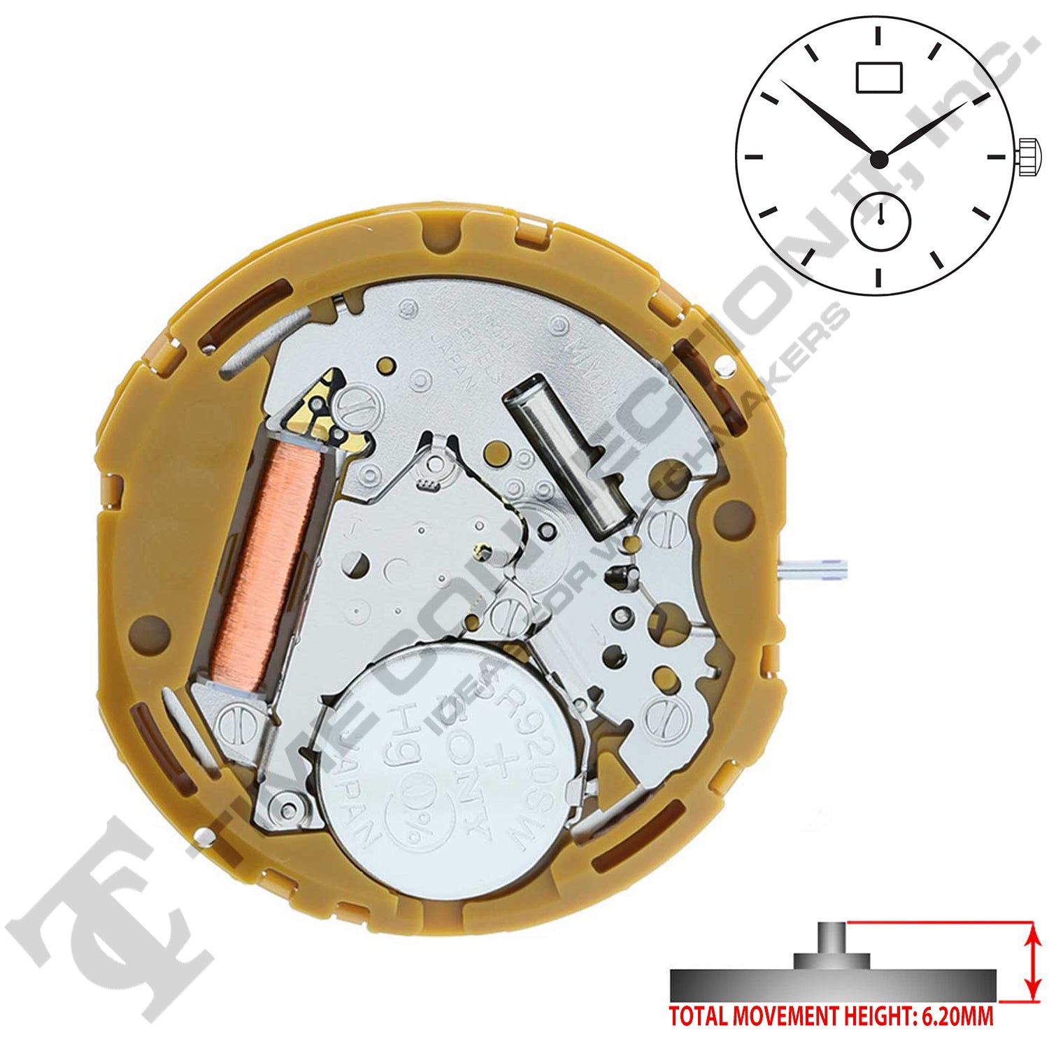 Miyota/Citizen LTD GP10 2 Hands Japan Quartz Movement Ht. 6.20MM