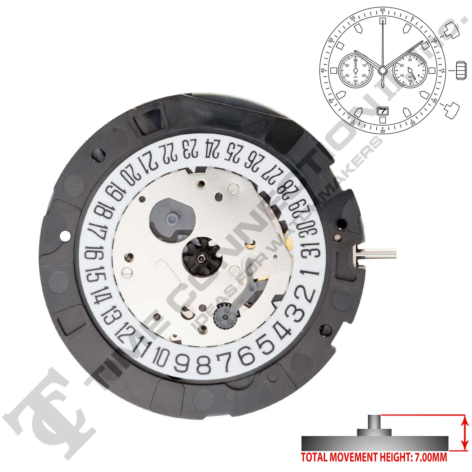 Miyota/Citizen LTD 0S21-D6 Japan Quartz Movement Ht. 7.00MM