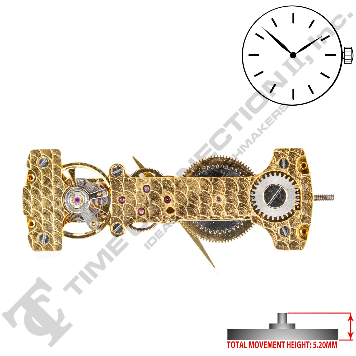 China JQ005 Mechanical Movement Ht. 5.20MM (Steel or Gold Tone)