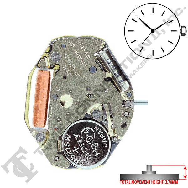 Miyota/Citizen LTD 1L32 3 Hands Japan Quartz Movement Ht. 3.70MM Discontinued (Use MIY-GL32)