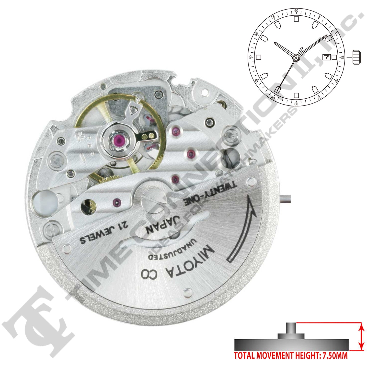 Miyota/Citizen LTD 821A Japan Automatic Movement – Time