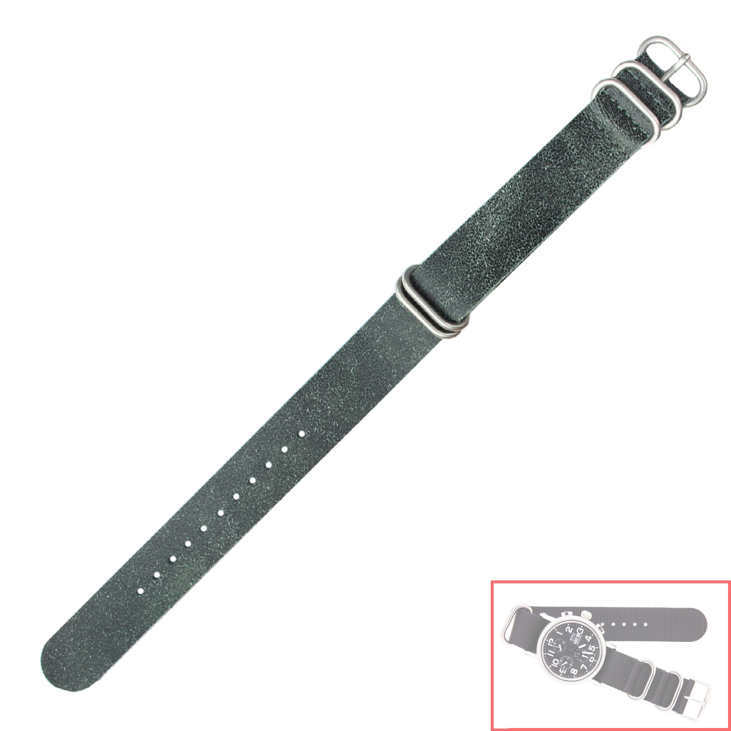 NSL No. 501 Genuine Leather Nato Style Straps (20mm x 20mm)