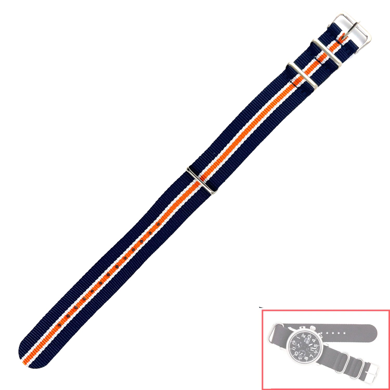 NSL No. 510 Nylon Nato Style Straps with Stripes (20mm)