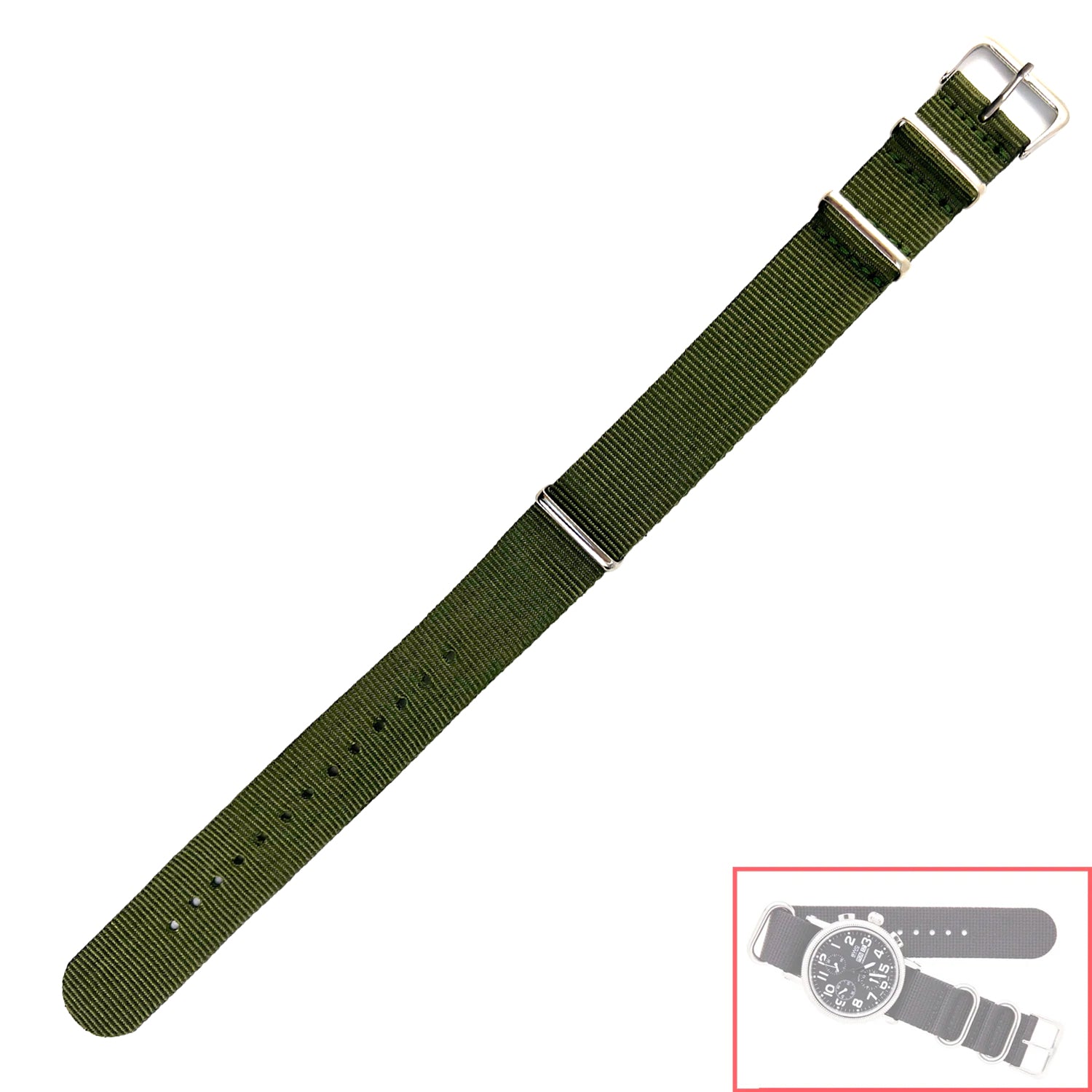 NSL No. 511 Nylon Nato Style Straps Solid Colors (18mm - 24mm)