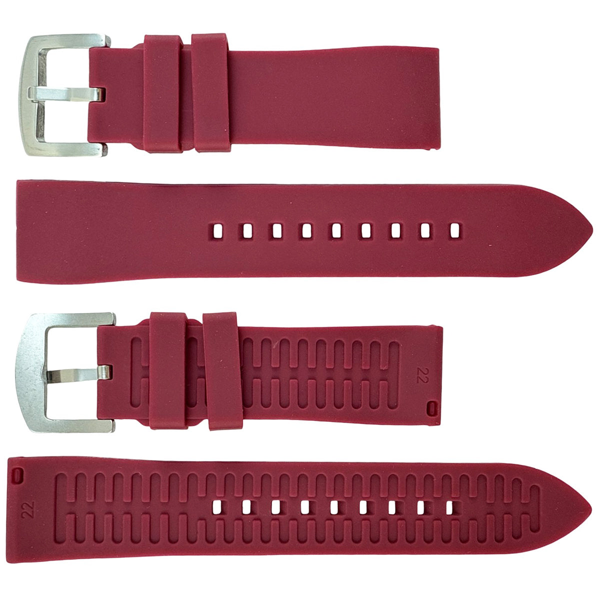 Silicone Quick Release Compatible Fashion Straps for Popular Watches (22mm)