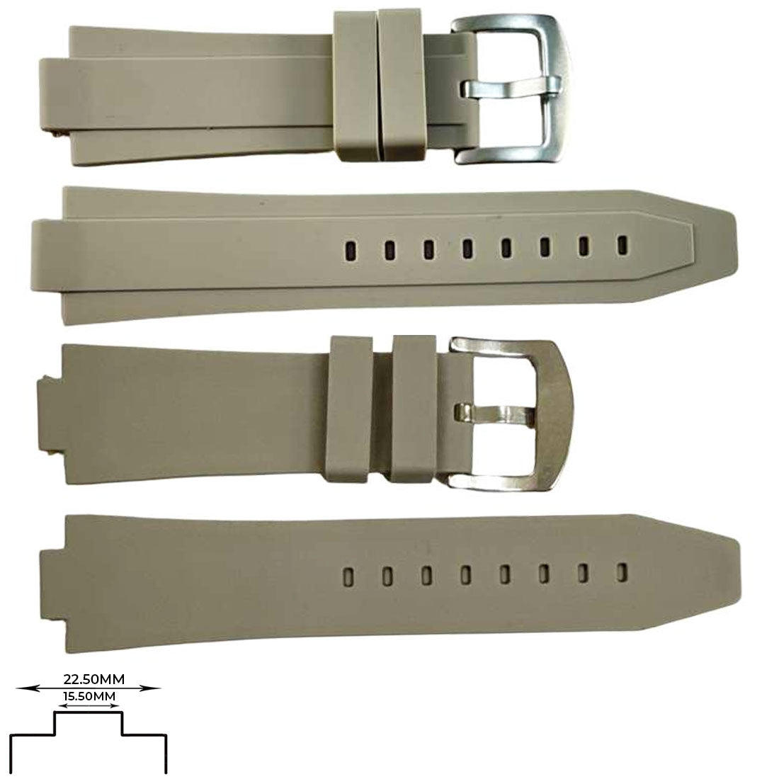 Genuine Silicone Sports Straps (22.5mm) Notch 15.5mm