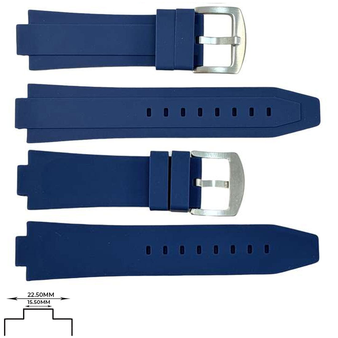 Genuine Silicone Sports Straps (22.5mm) Notch 15.5mm