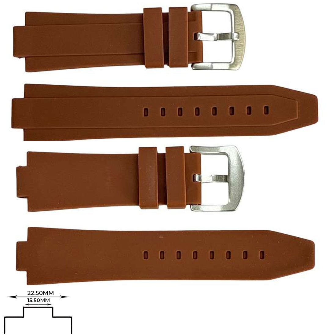 Genuine Silicone Sports Straps (22.5mm) Notch 15.5mm