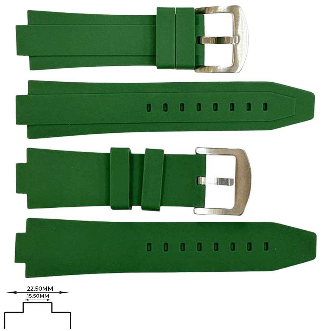 Genuine Silicone Sports Straps (22.5mm) Notch 15.5mm