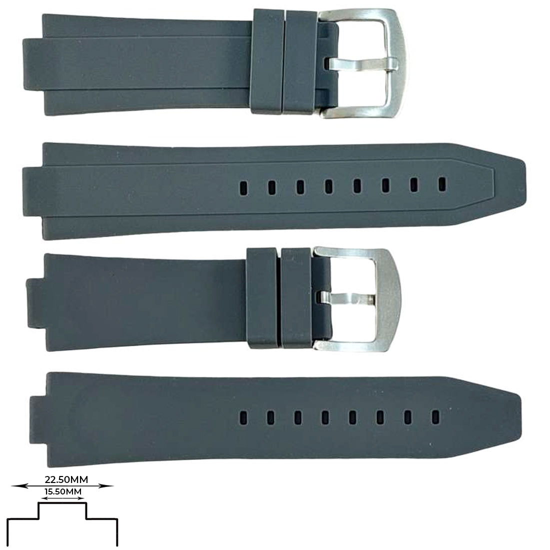 Genuine Silicone Sports Straps (22.5mm) Notch 15.5mm
