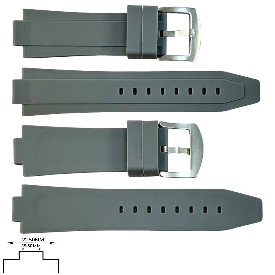 Genuine Silicone Sports Straps (22.5mm) Notch 15.5mm