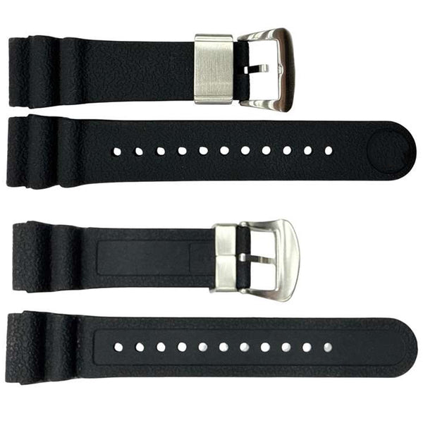 Silicone Rubber Watch Band for Seiko Turtle Diver Pepsi Black Gold (22mm)