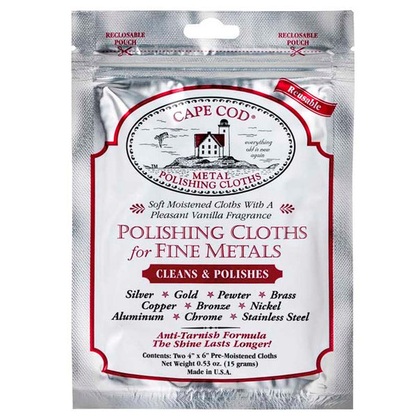 Cape Cod Polishing Cloths for Fine Metals - Pack of (2) 4x6 Cloths