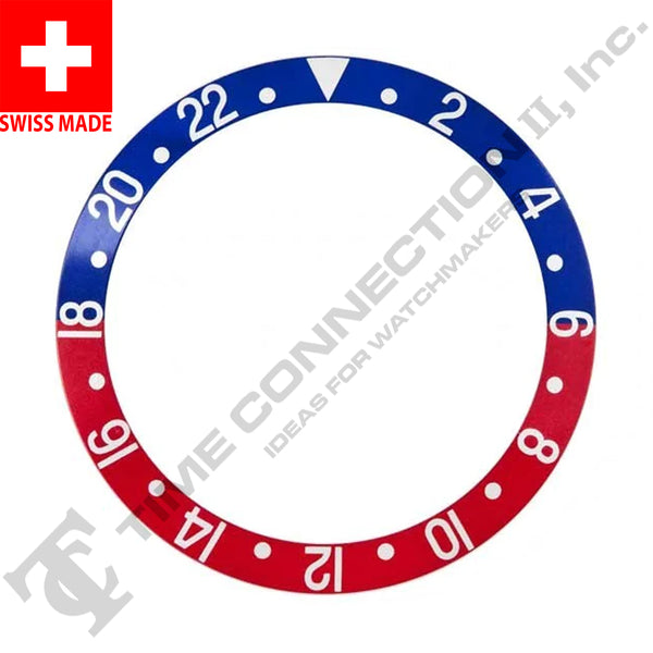 Swiss Made 315-16700-6 Bezel Insert (Blue/Red) to Fit Rolex GMT Sapphire Model