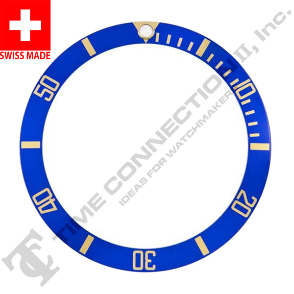 Swiss Made 315-16808-2 Bezel Insert (Blue/Yellow) to Fit Rolex Sub Sapphire Model