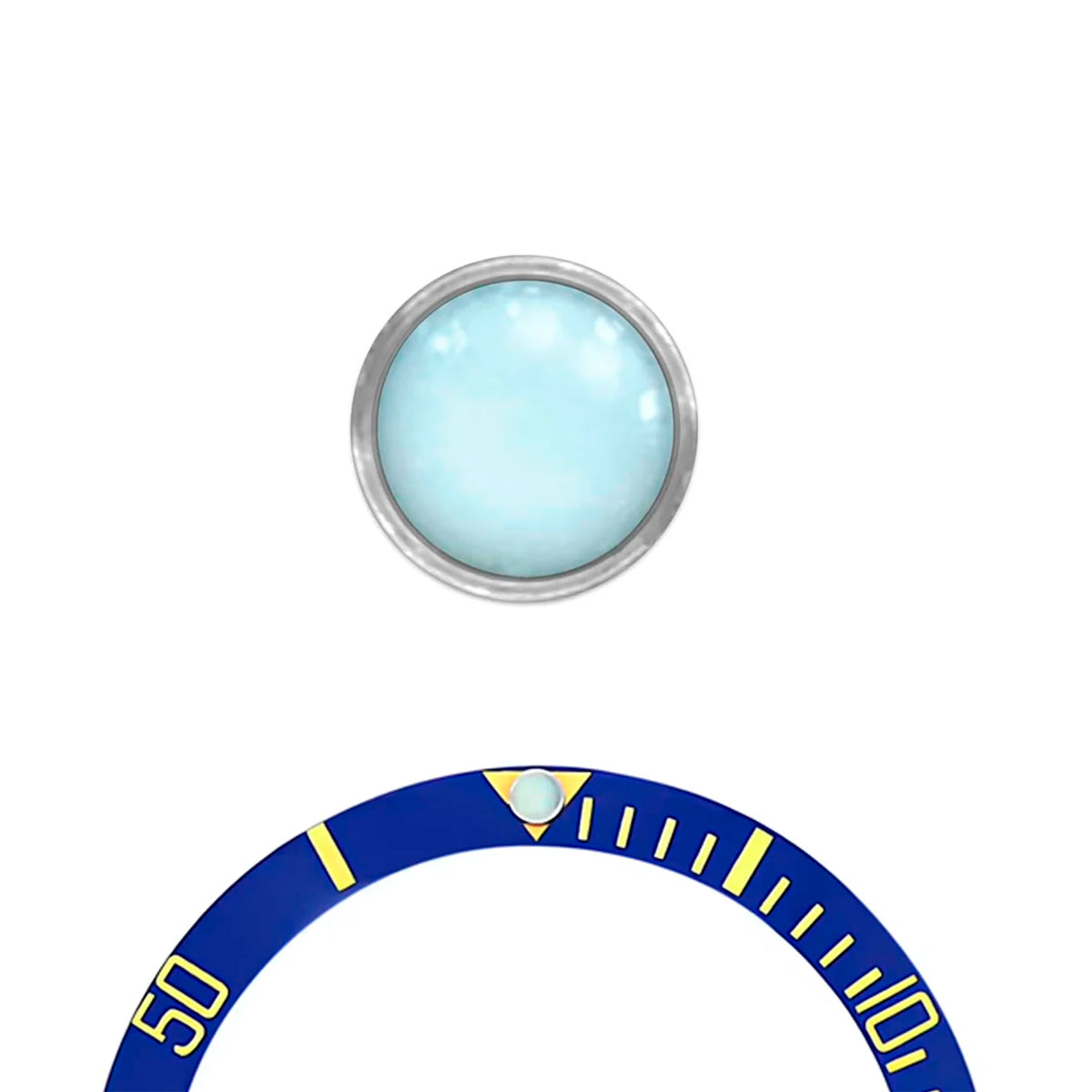 Replacement Pearl Dot with Turquoise Lume for Rolex Submariner Ceramic 116613 116610
