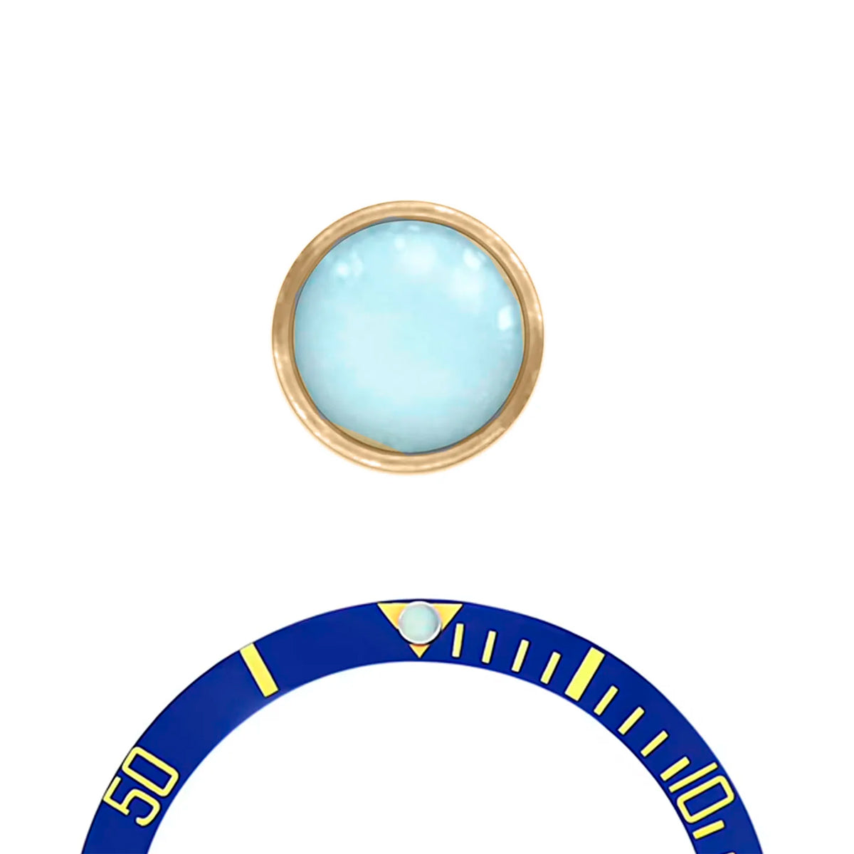 Replacement Pearl Dot with Turquoise Lume for Rolex Submariner Ceramic 116613 116610
