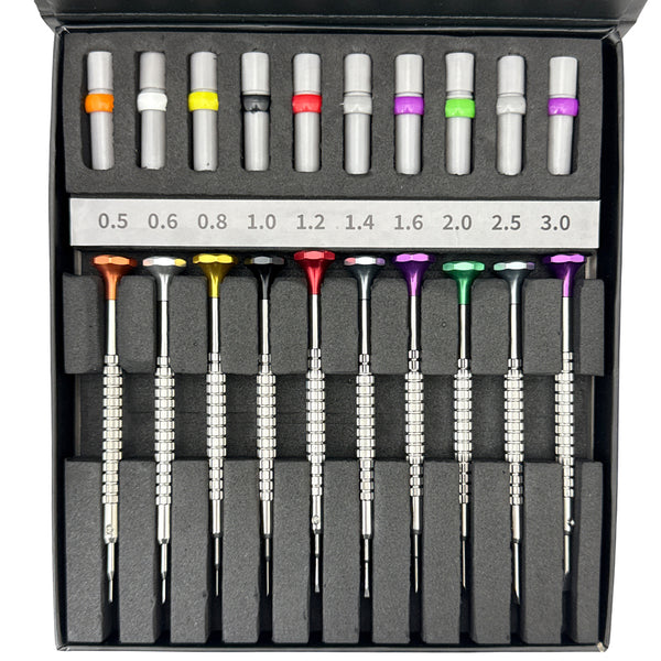 High Quality Set Of 10 Ergonomic Screwdriver with Replacement Tips