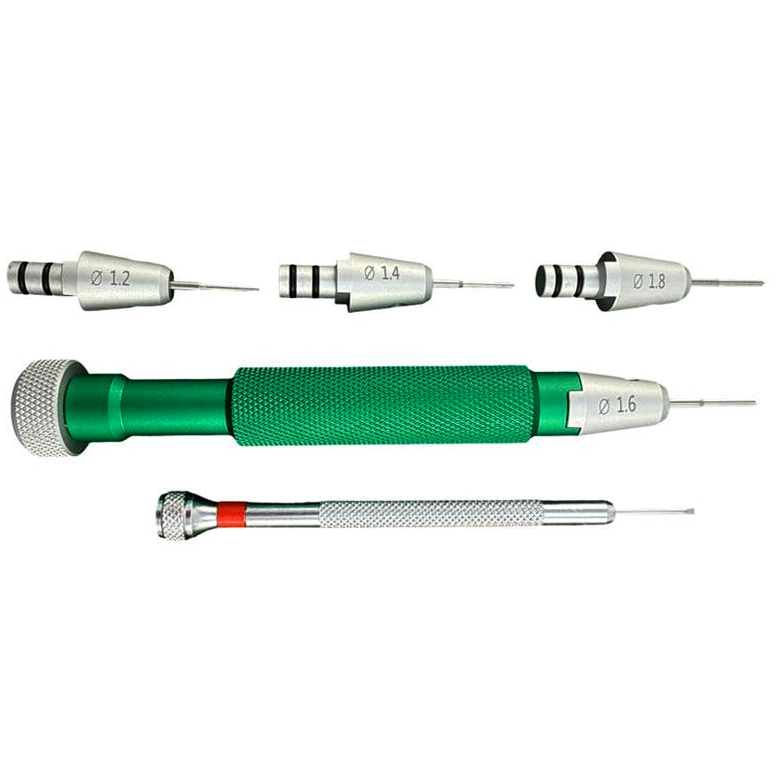 Screwdriver Set for Rolex Watches With Interchangeable Tips (1.2mm - 1.8mm)