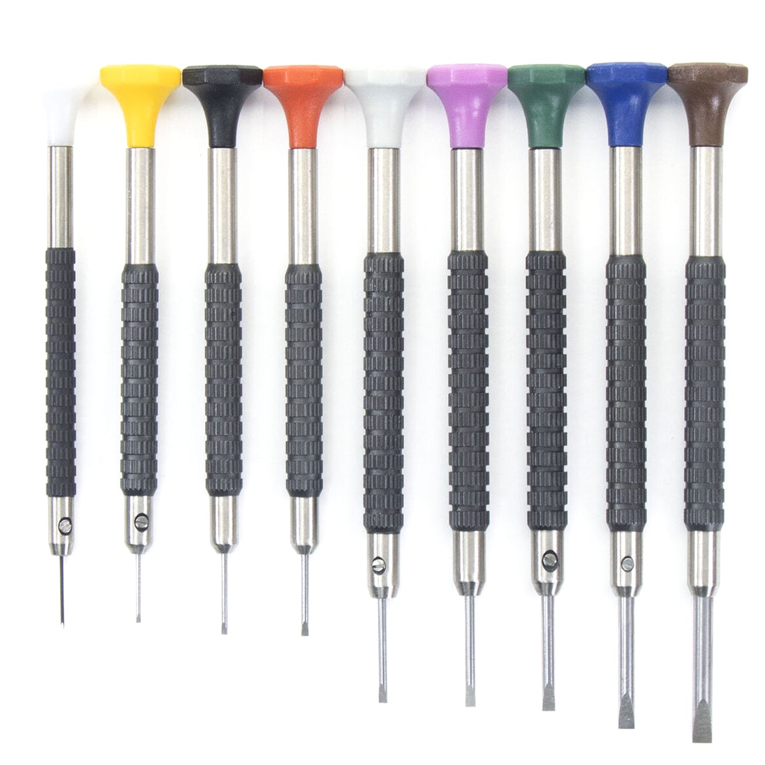 SD-550, Set of 9 Flat Head Screwdrivers with Spare Blades