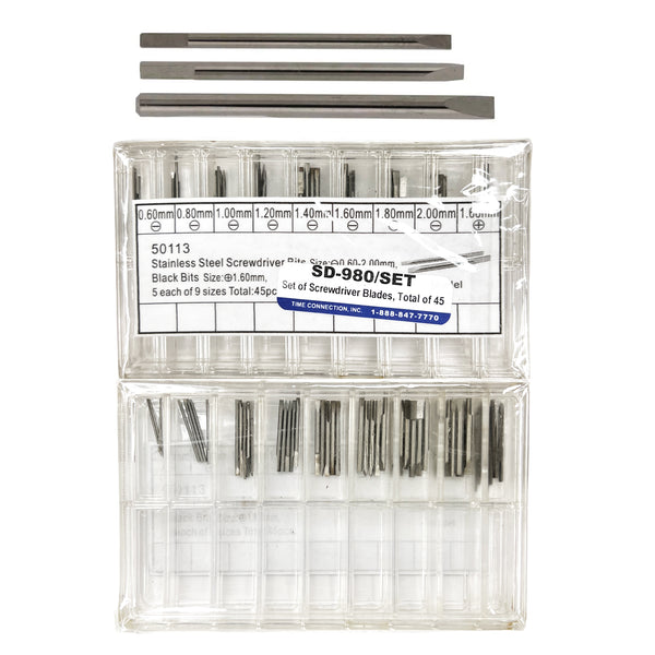 Assortment of Replacement Blades for Screwdrivers  (Total of 45 Pieces)