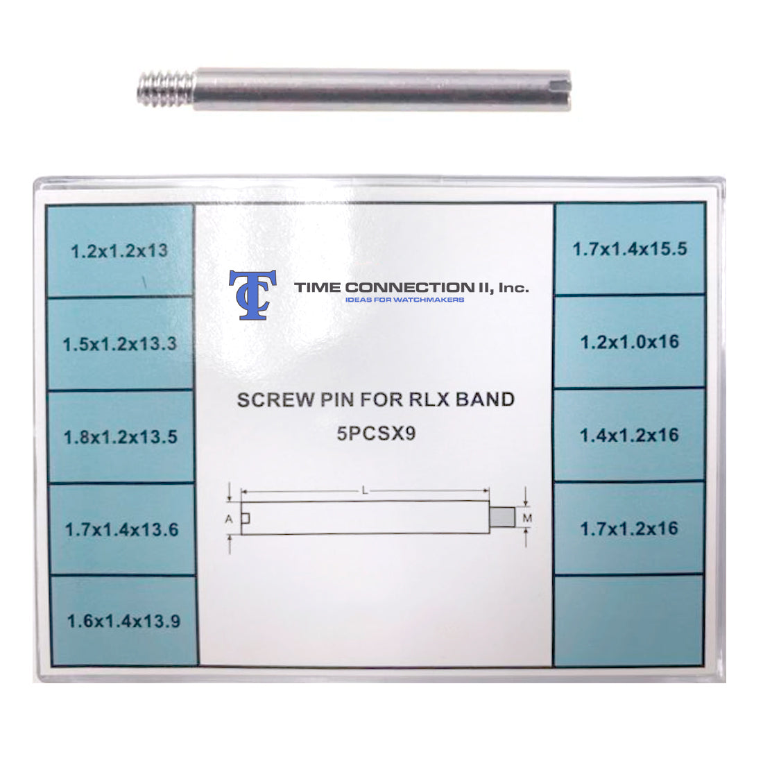 Assortment of Stainless Steel Metal Band Screw In Pins for Rolex Bands (45 Pieces)
