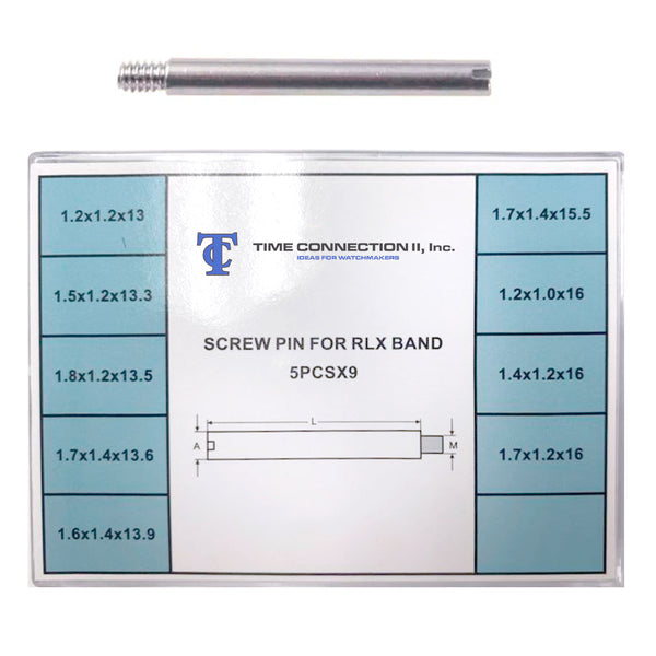 Assortment of Stainless Steel Metal Band Screw In Pins for Rolex Bands (45 Pieces)
