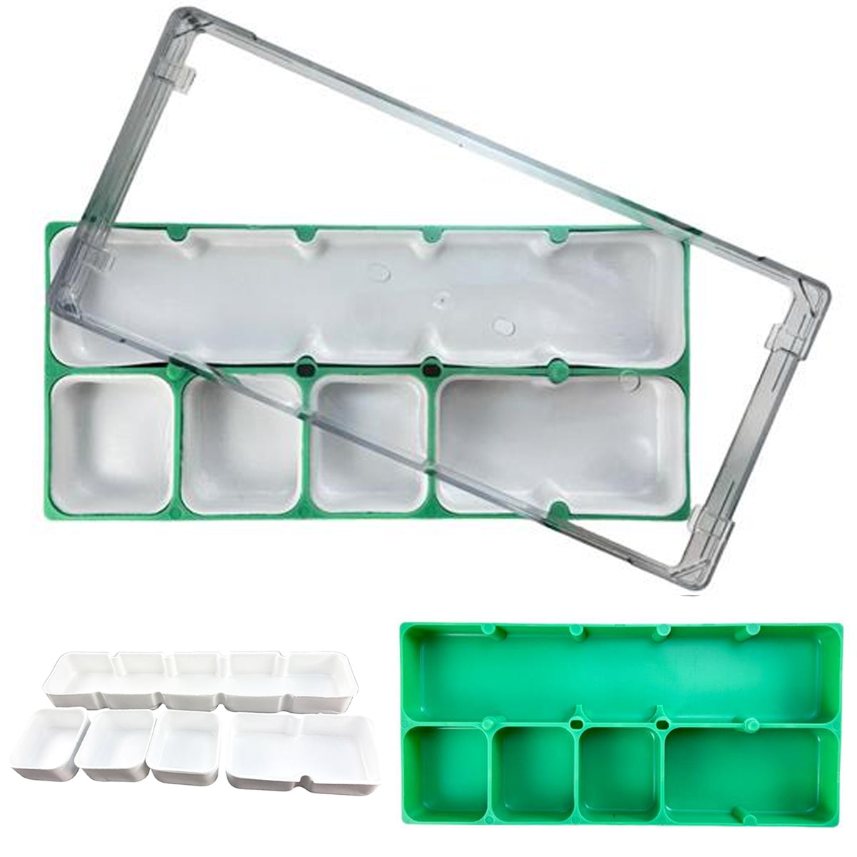 Clear Watch Repair Trays with Individual Compartments Stackable (Various Colors)