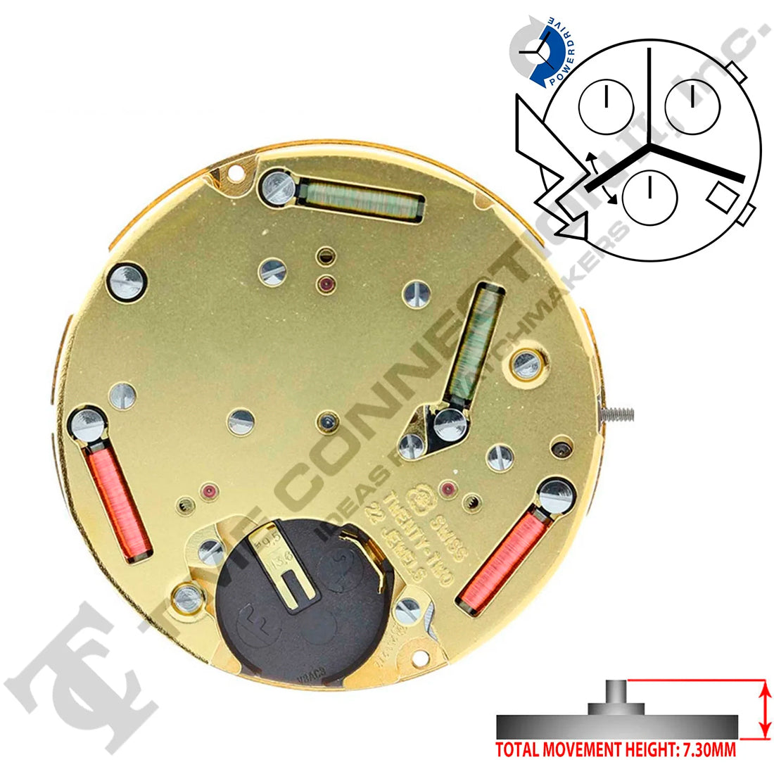 ETA 251.274 3 Hands Swiss Made Quartz Movement Ht. 7.30MM (Various Dates)