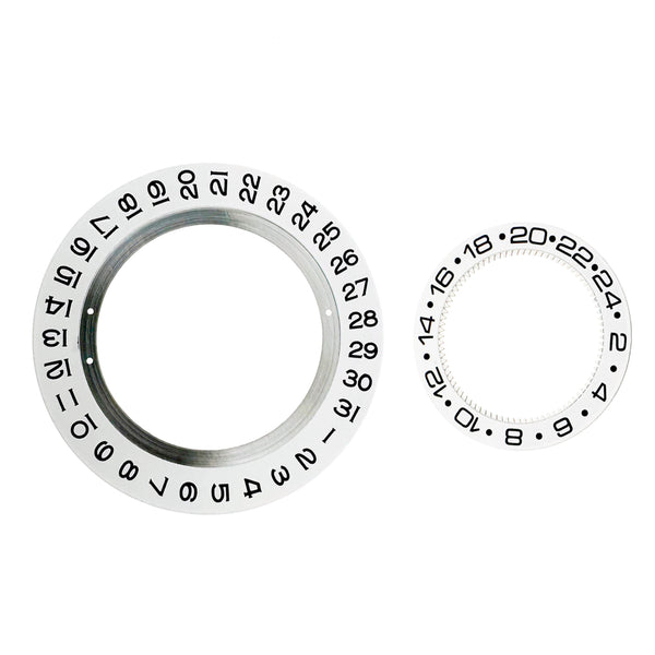 Replacement 24 Hour & Date White Discs for Rolex Skydweller Caliber 9001