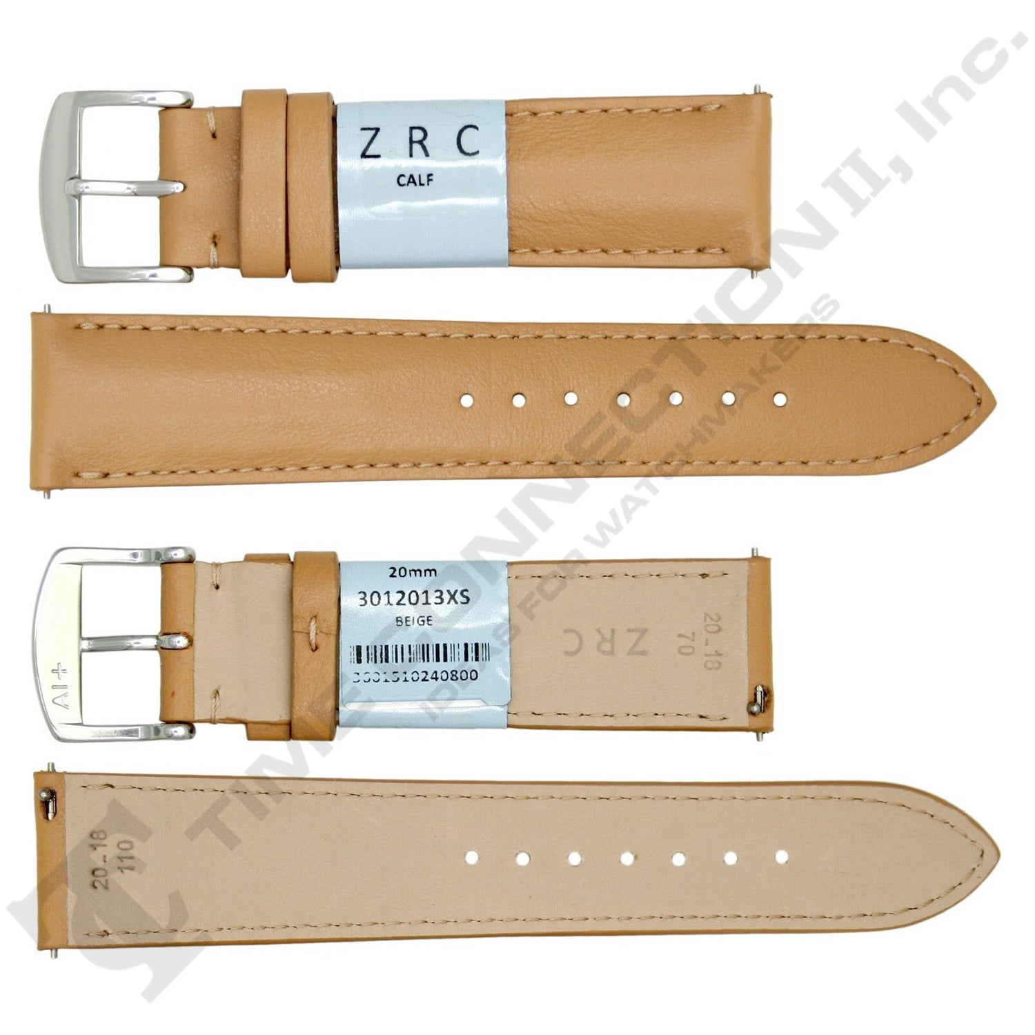 ZRC No. 301 Calfskin Grain Fine Leather Quick Release SHORT Straps (12mm~22mm)