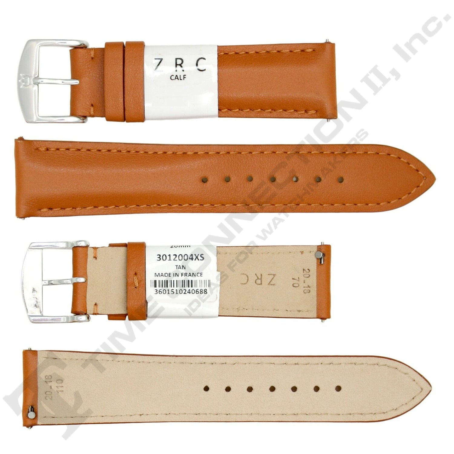 ZRC No. 301 Calfskin Grain Fine Leather Quick Release SHORT Straps (12mm~22mm)