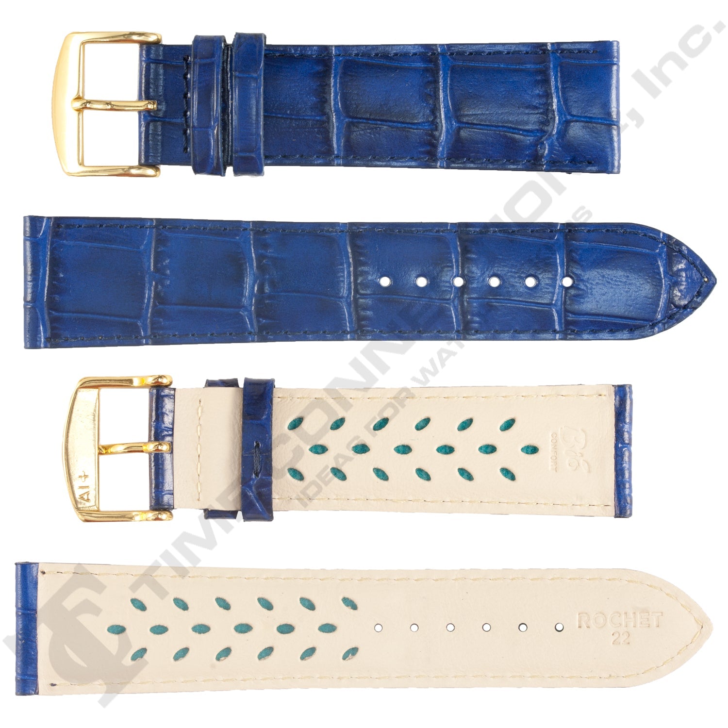 ZRC No. 519 Long Alligator Grain Fine Leather AeroconfortStraps (10mm~30mm)