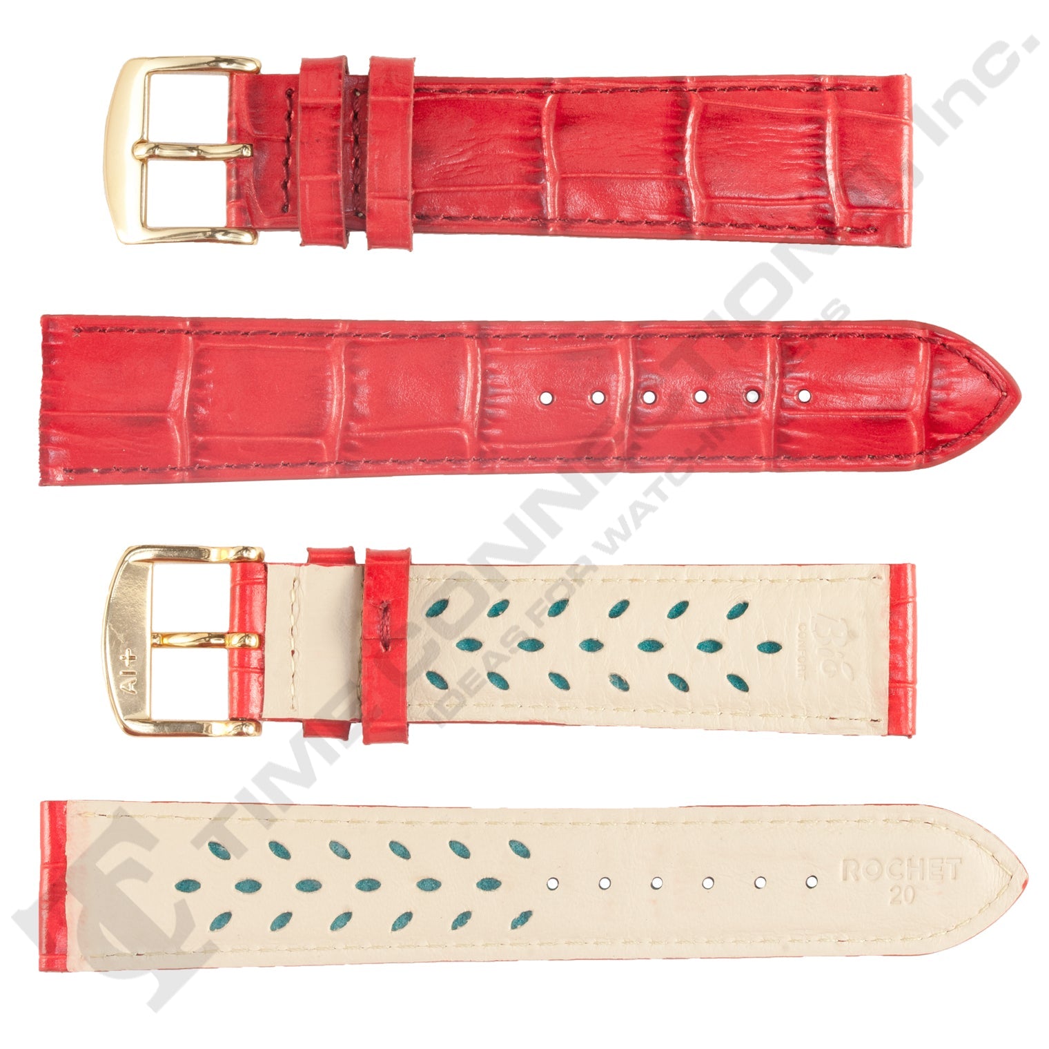 ZRC No. 519 Long Alligator Grain Fine Leather AeroconfortStraps (10mm~30mm)