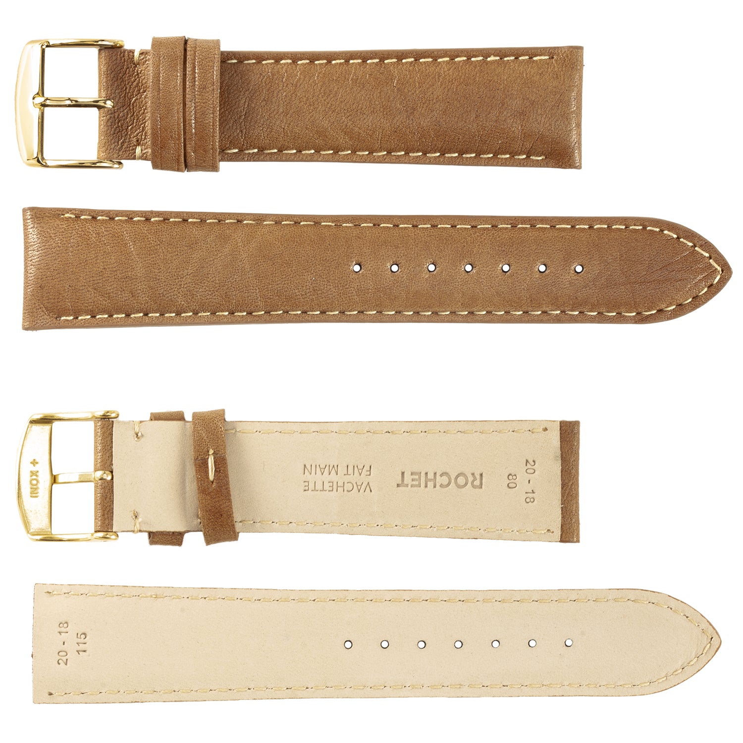 ROCHET ZRC No. 534 Grained Cowhide Fine Leather Straps (14mm~26mm)