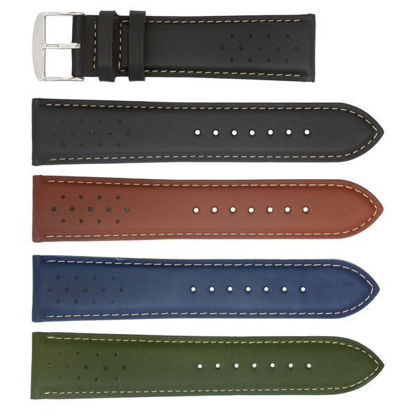 ZRC No. 542 Cowhide Sport Fine Leather Straps with Contrast Stitching (18mm~22mm)