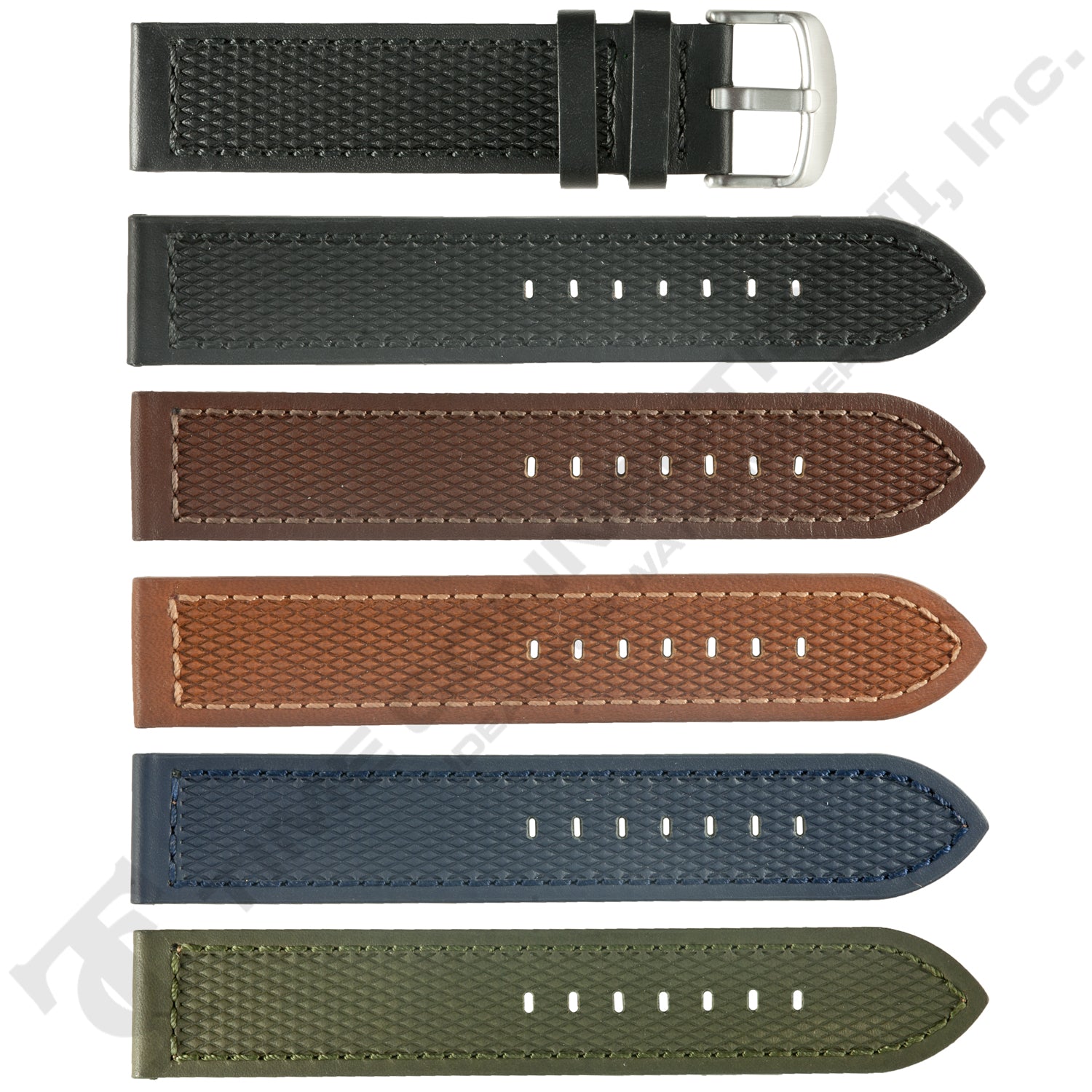 ZRC No. 543 Neoprene Cowhide Grain Fine Leather Straps (18mm~22mm)