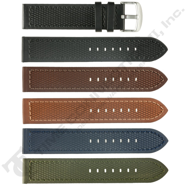 ZRC No. 543 Neoprene Cowhide Grain Water Resistant Leather Straps (18mm~22mm)