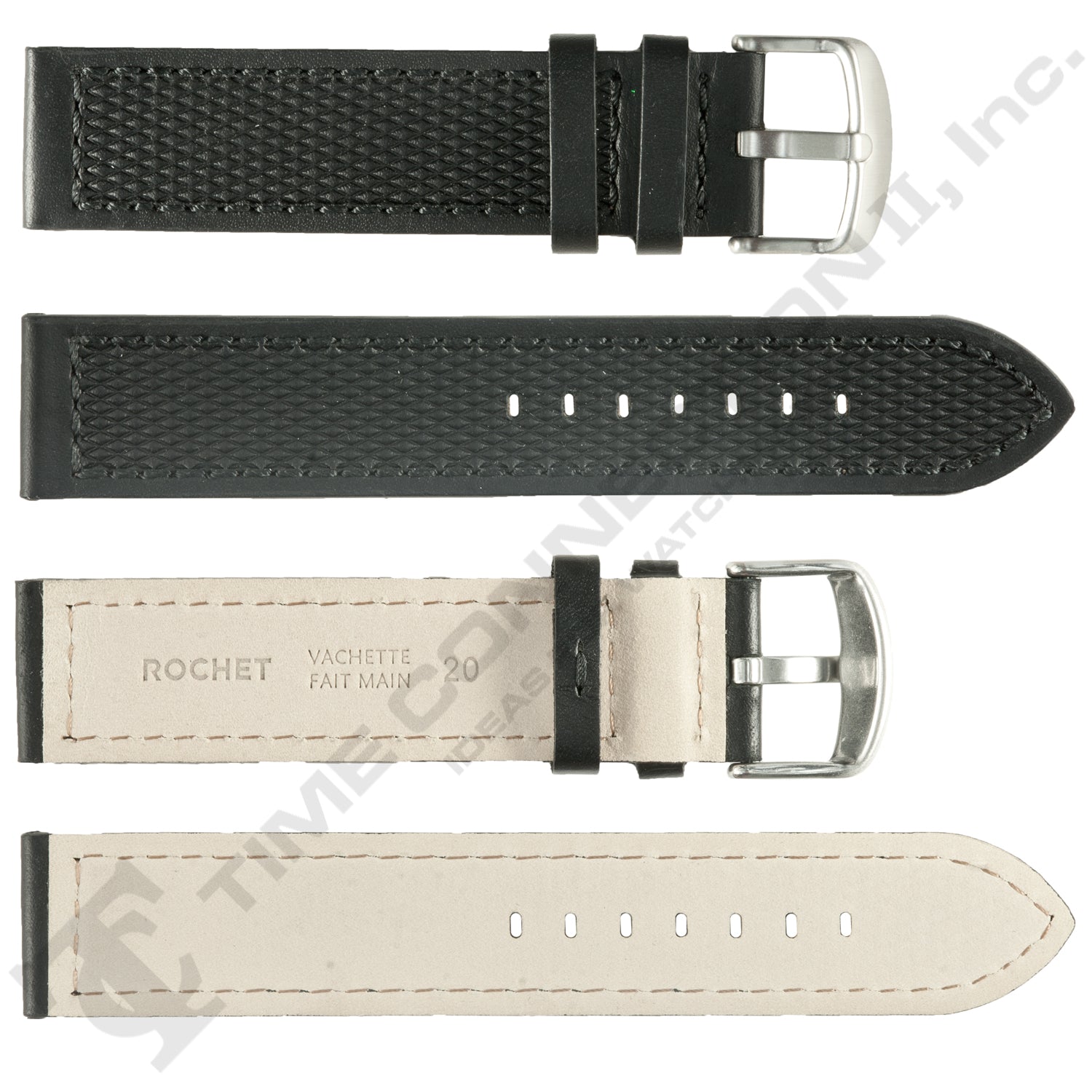 ROCHET ZRC No. 543 Neoprene Cowhide Grain Fine Leather Straps (18mm~22mm)