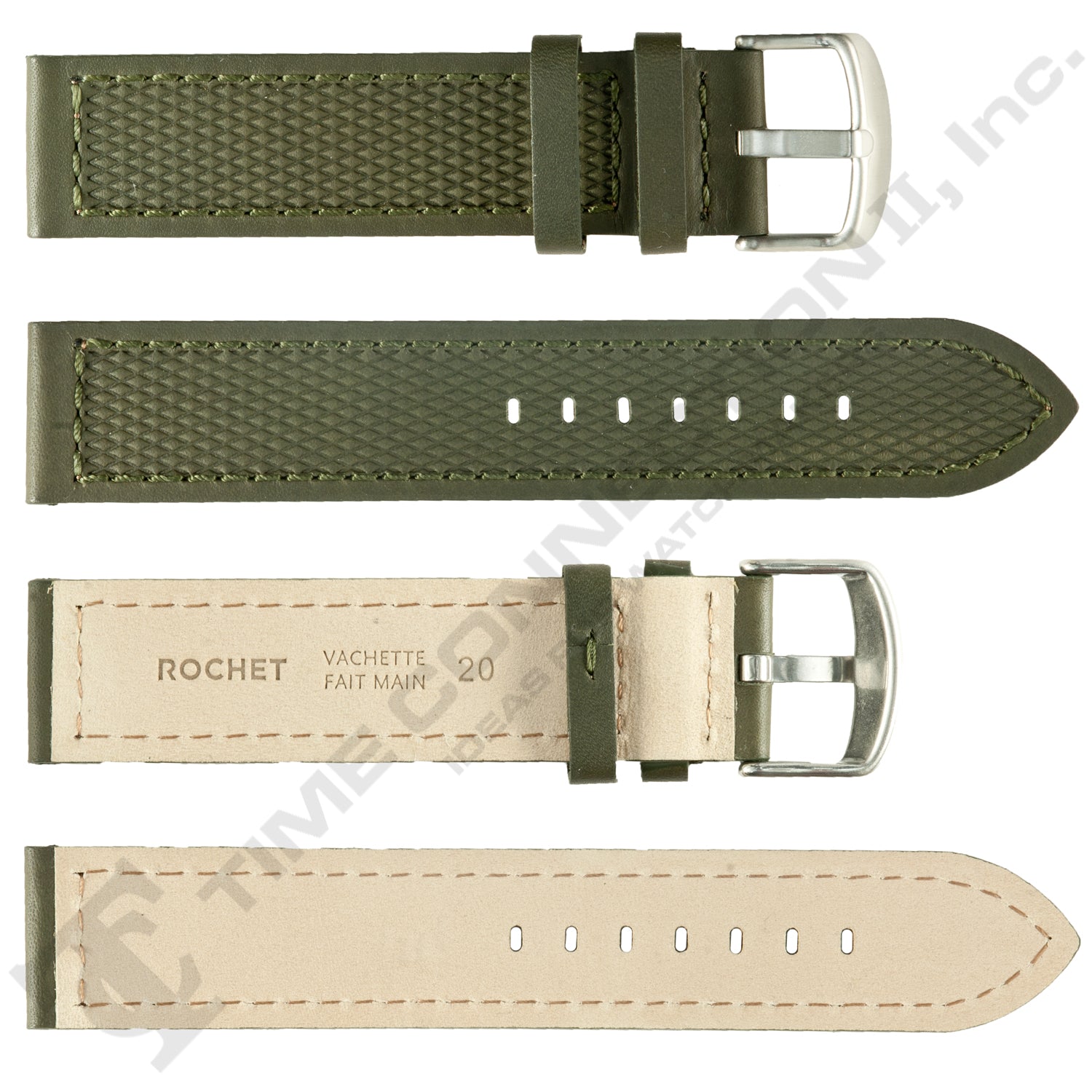 ROCHET ZRC No. 543 Neoprene Cowhide Grain Fine Leather Straps (18mm~22mm)