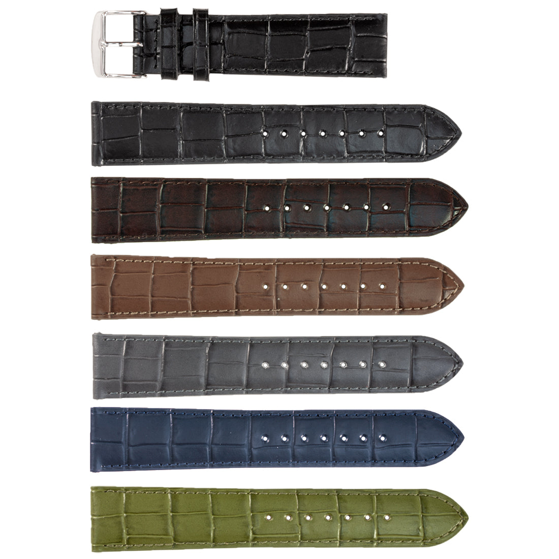 ROCHET ZRC No. 549 Alligator Grain Fine Leather Straps (12mm ~ 24mm)