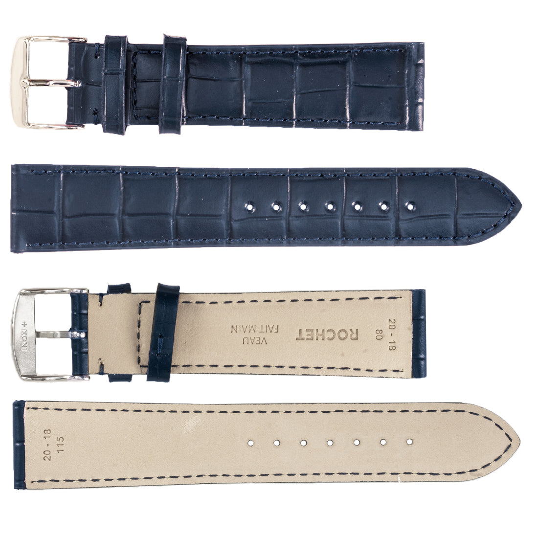 ROCHET ZRC No. 549 Alligator Grain Fine Leather Straps (12mm ~ 24mm)