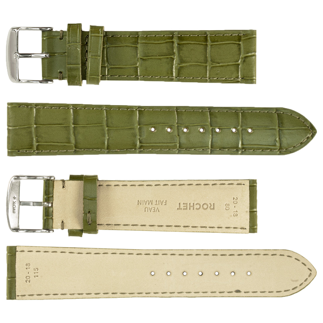 ROCHET ZRC No. 549 Alligator Grain Fine Leather Straps (12mm ~ 24mm)