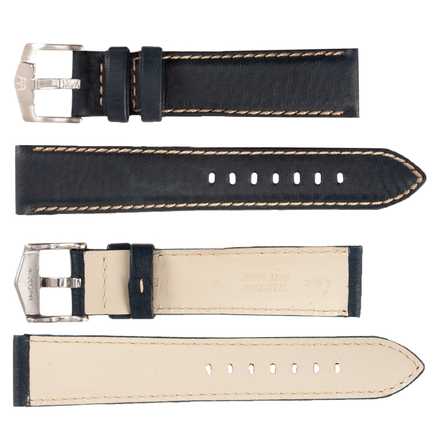 ROCHET ZRC No. 552 Bull Fine Leather Straps with Contrast Stitching (16mm~26mm)