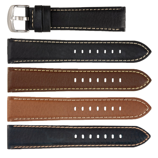 ZRC No. 552 Bull Fine Leather Straps with Contrast Stitching (16mm~24mm)