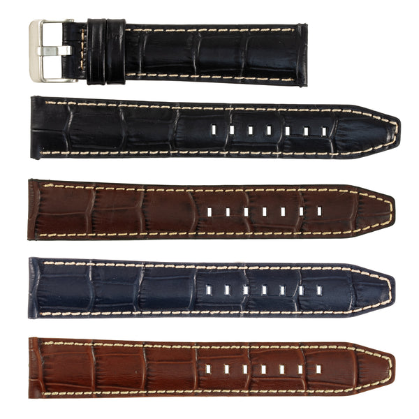 ZRC No. 559 Alligator Grain Fine Leather Straps with Contrast Stitching (18mm ~ 30mm)