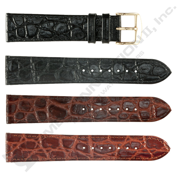 ZRC No. 619 Crocodile Grain Fine Water Resistant Leather Straps (12mm~22mm)