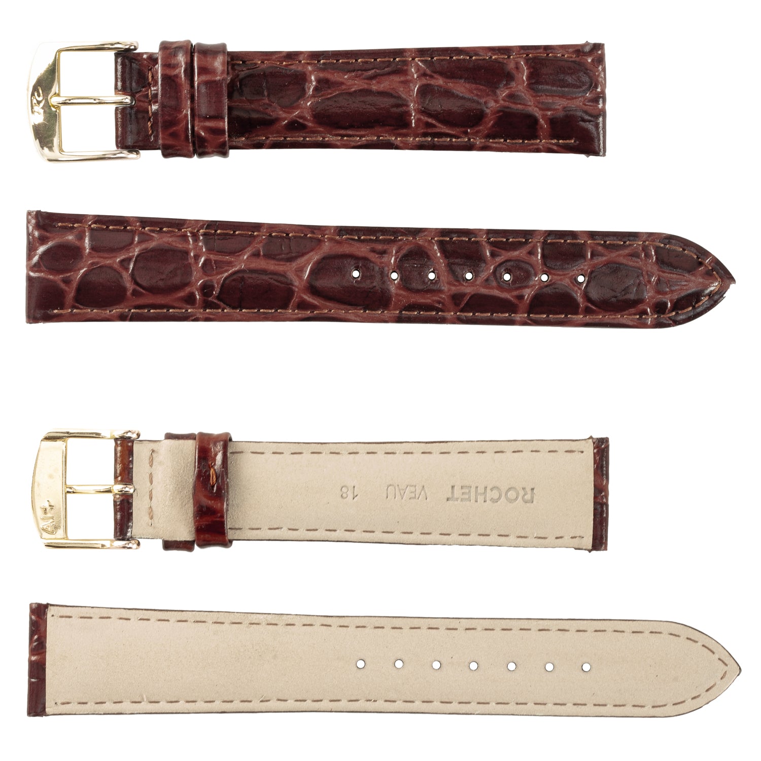 ROCHET ZRC No. 639 Crocodile Grain Fine Leather Straps (10mm~22mm)