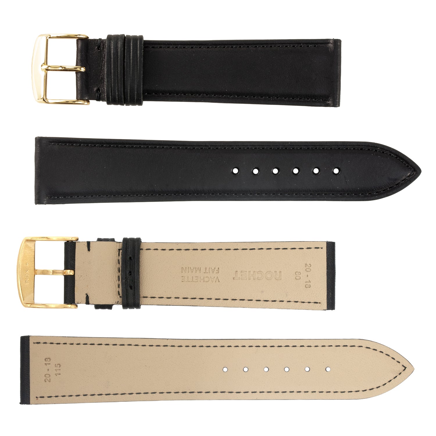 ZRC No. 733 Cowhide Grain Classic Fine Leather Straps (14mm~20mm)