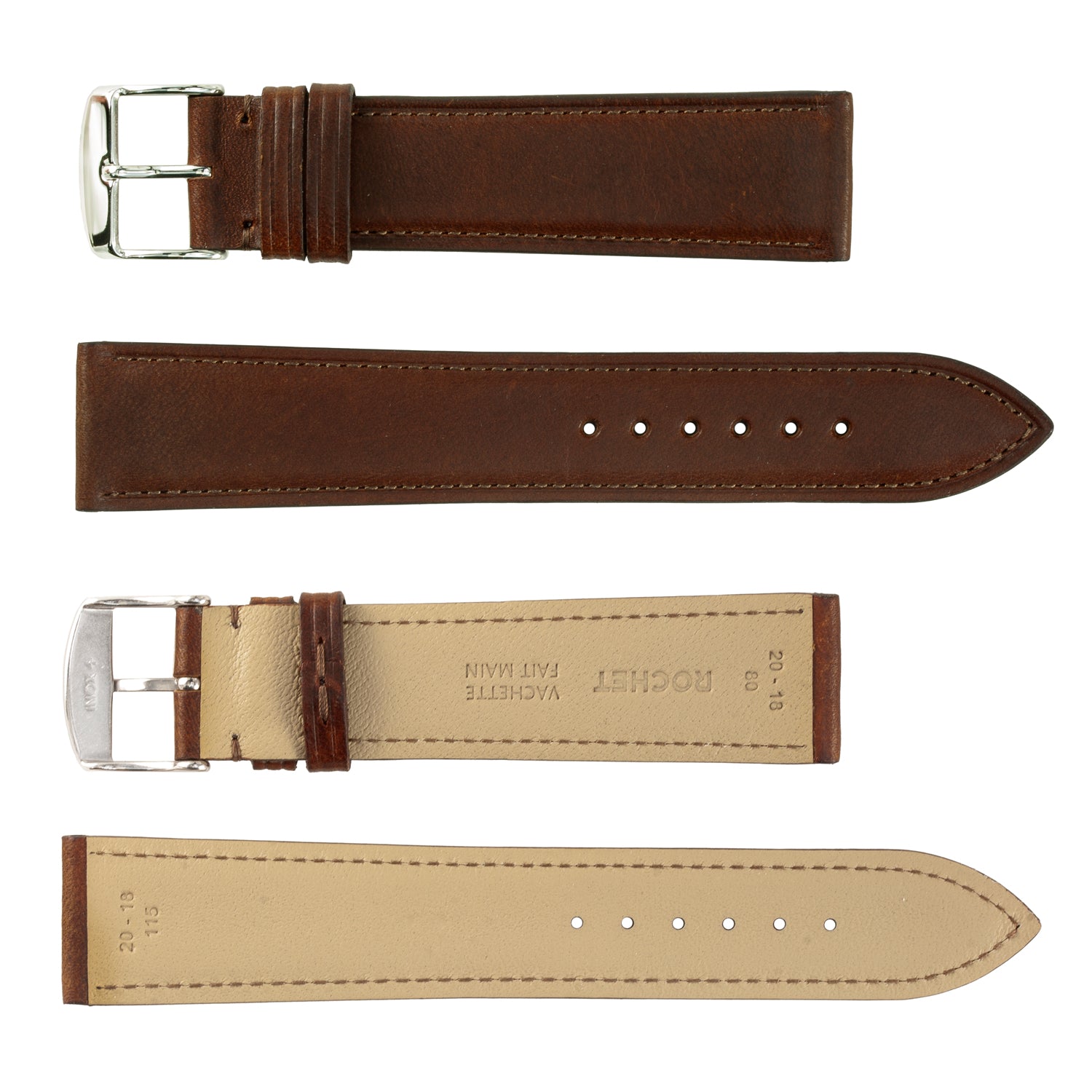 ZRC No. 733 Cowhide Grain Classic Fine Leather Straps (14mm~20mm)